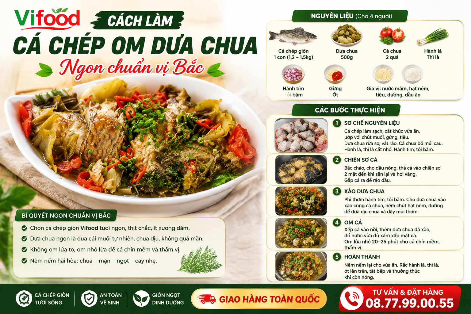 Cách Làm Cá Chép Om Dưa Chua Ngon Chuẩn Vị Bắc | Thịt Cá Ngọt Mềm, Không Tanh