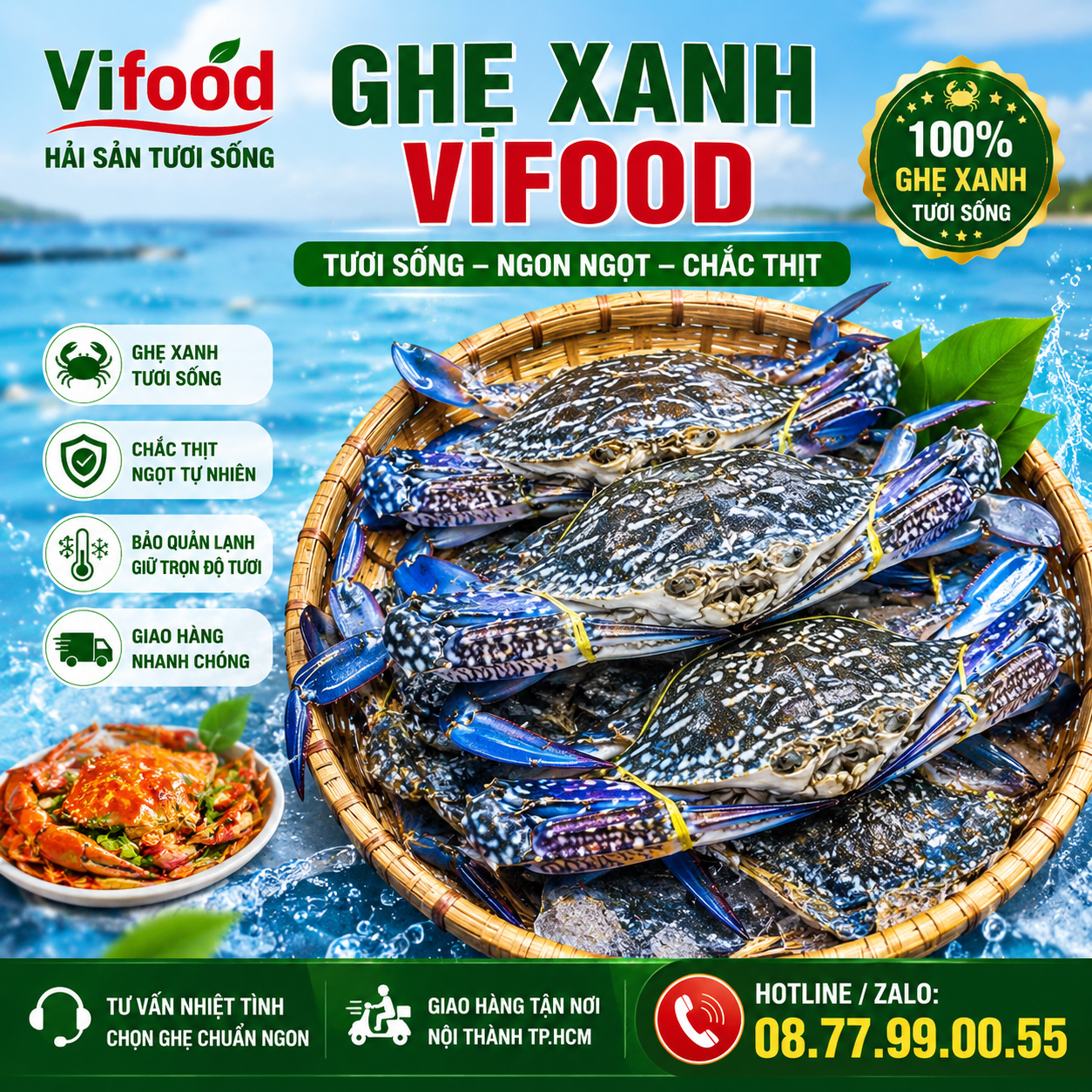 Ghẹ Sống 3 - 4 Con/Kg