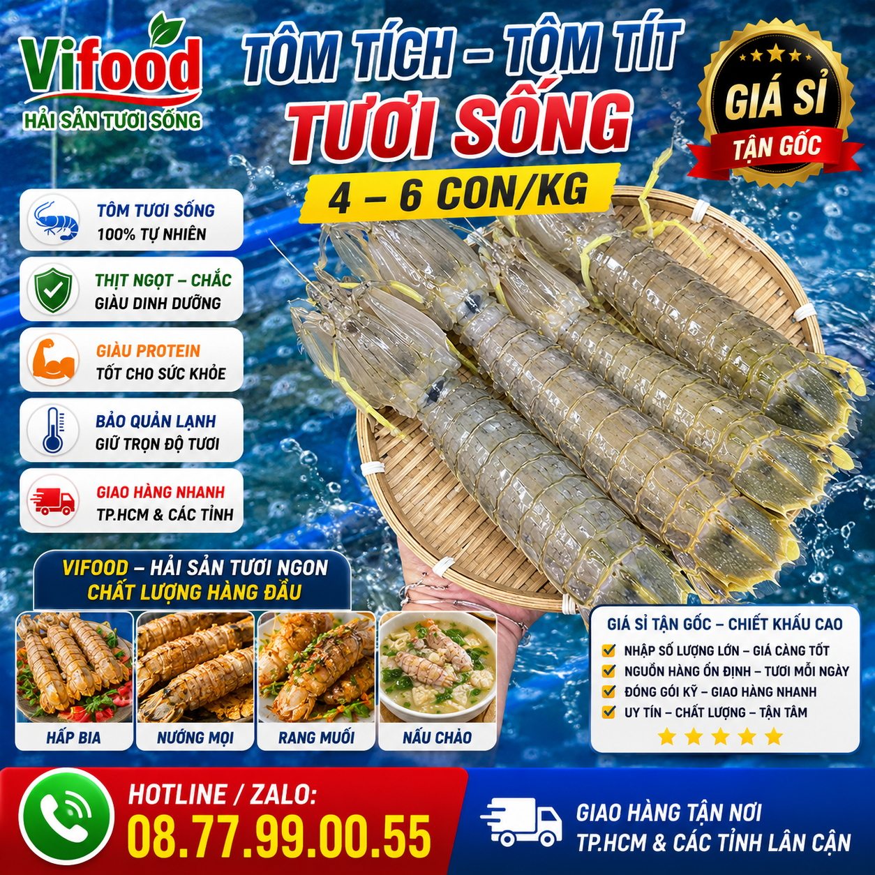 Tôm Tích (4 - 6 con/kg)