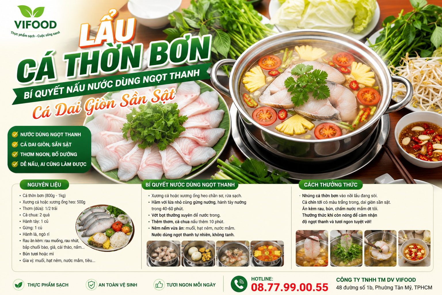 Lẩu Cá Thờn Bơn – Bí Quyết Nấu Nước Dùng Ngọt Thanh, Cá Dai Giòn Sần Sật