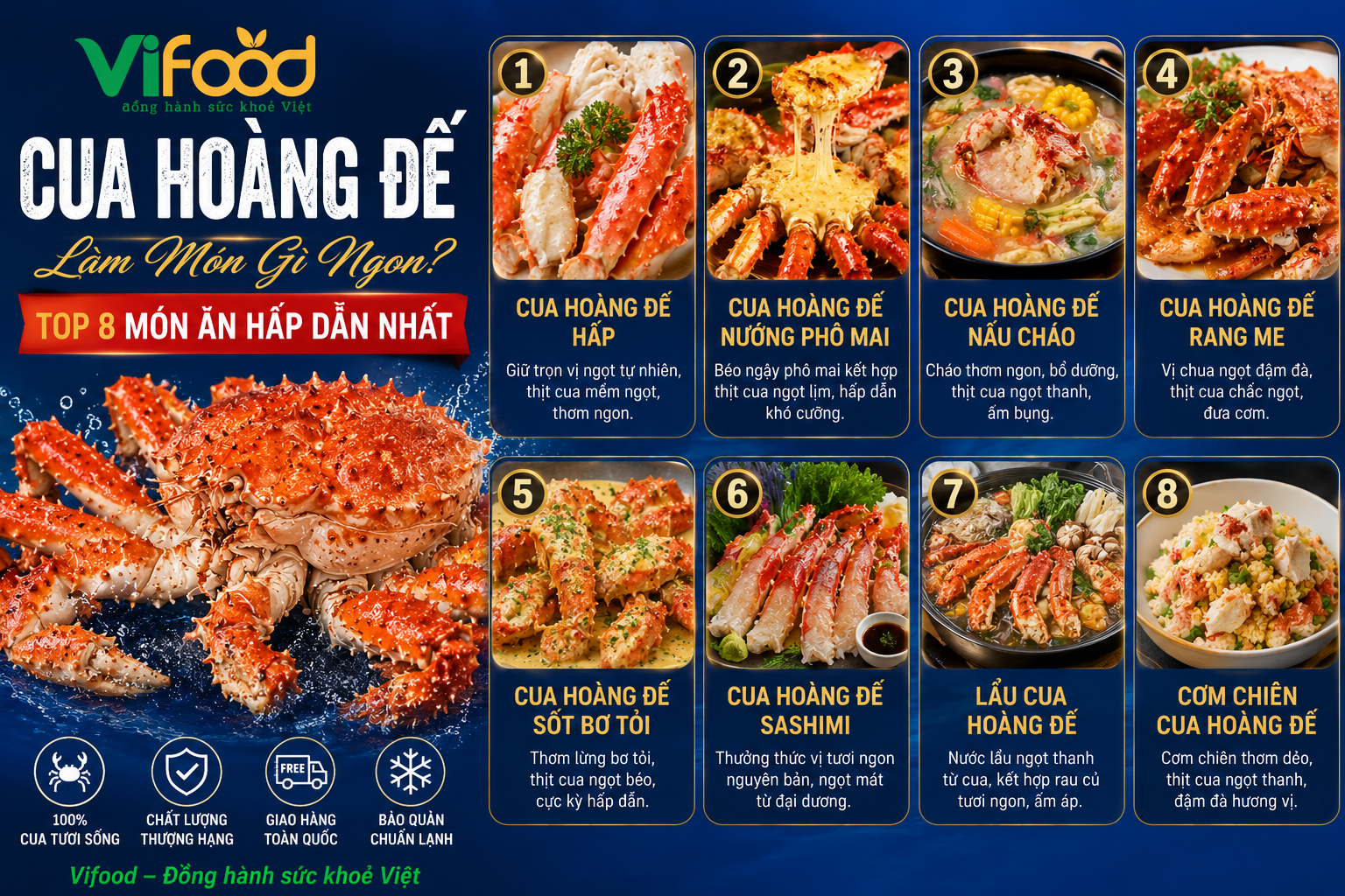 Cua Hoàng Đế Làm Món Gì Ngon? Top 8 Món Ăn Hấp Dẫn Nhất