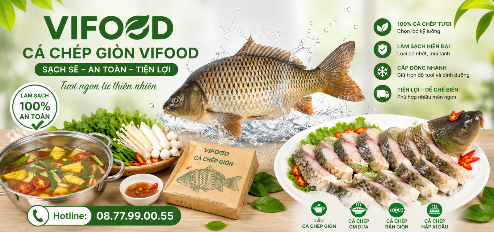 Cá chép giòn tươi sống