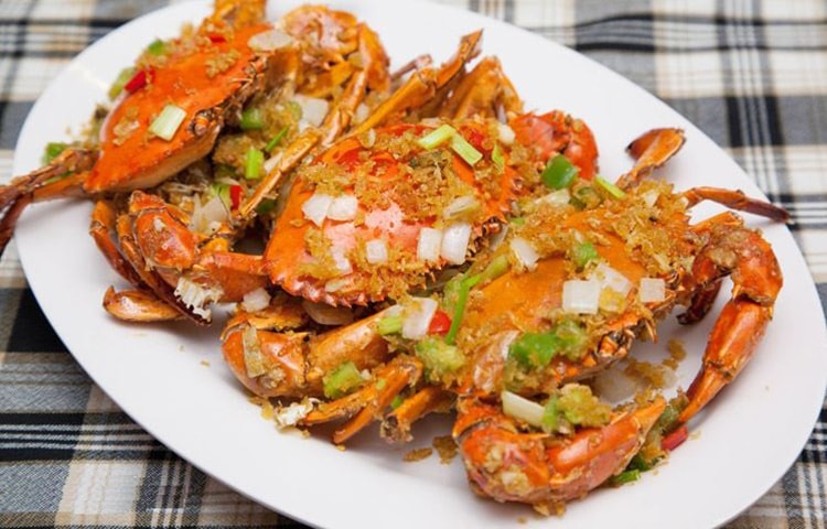 Cua cốm rang muối