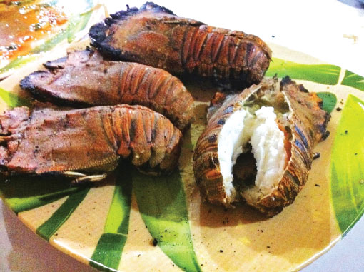 Tôm mũ ni nướng mọi