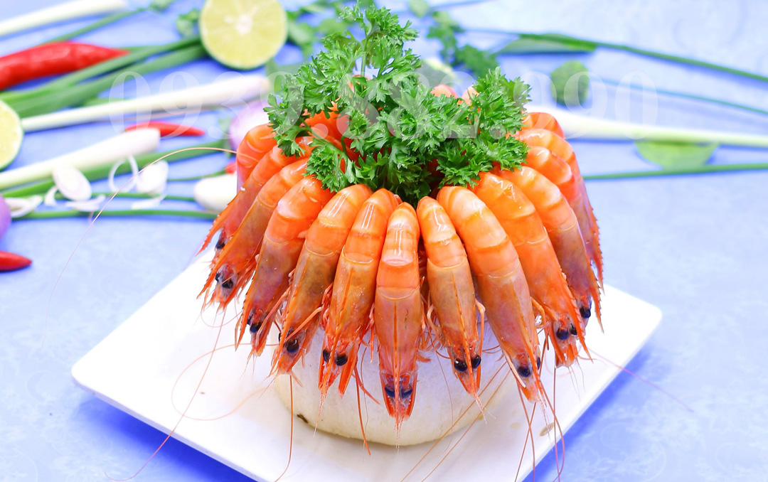 Tôm sú hấp nước dừa