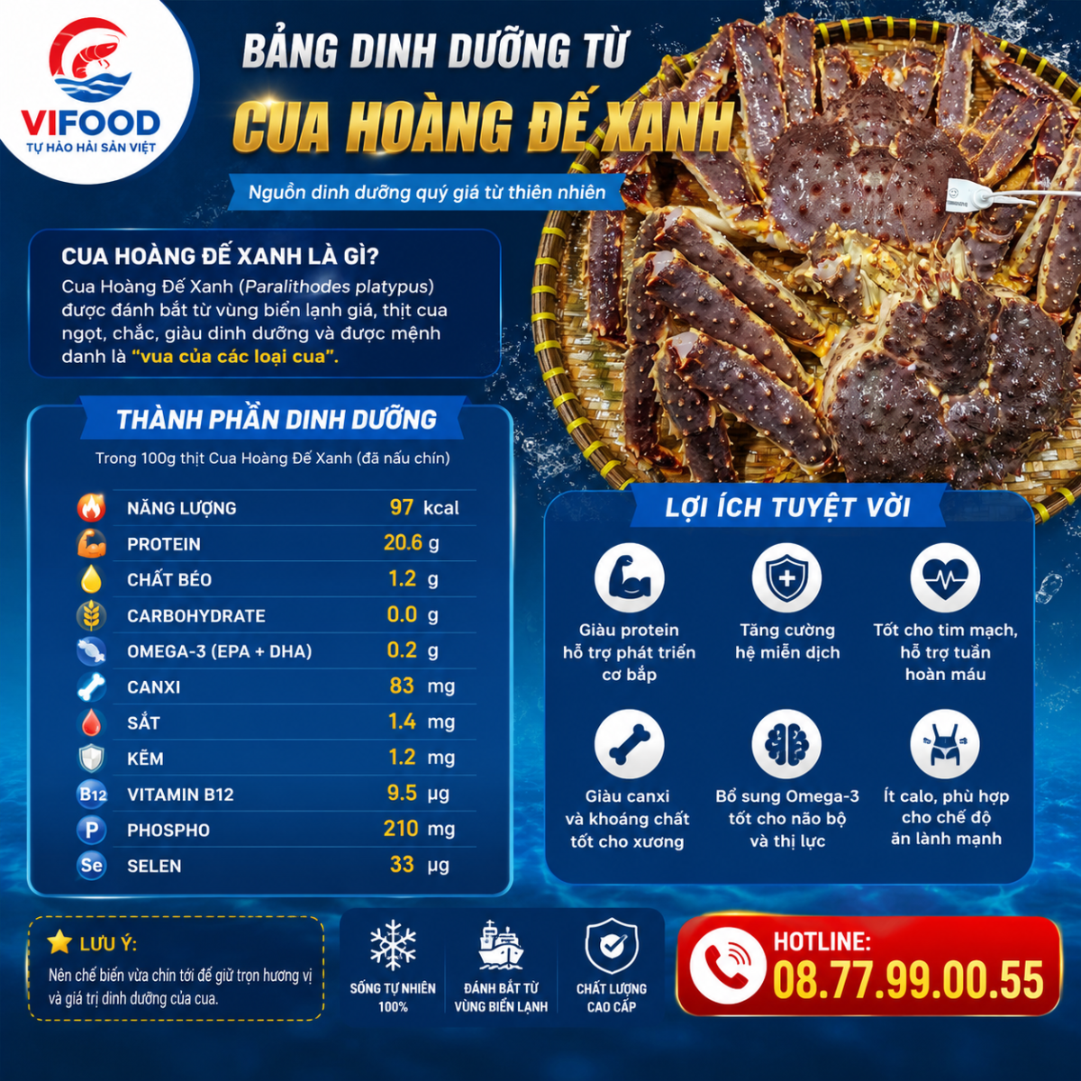 Dinh dưỡng cua King Crab