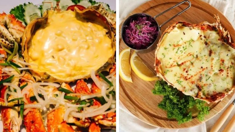 Cua hoàng đế vàng nướng bơ tỏi