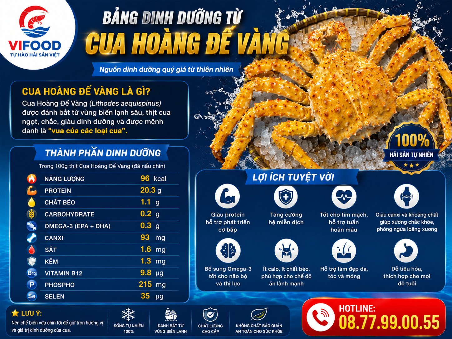 Dinh dưỡng cua hoàng đế vàng