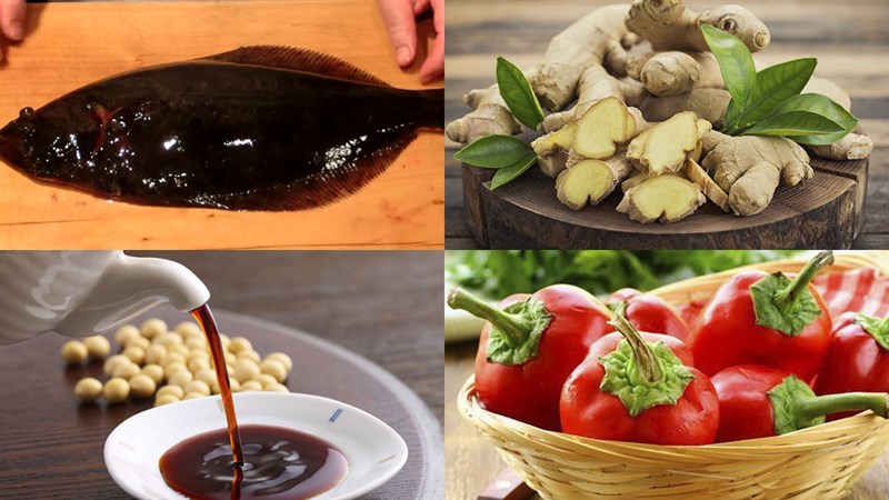 Nguyên liệu cá bơn hấp xì dầu
