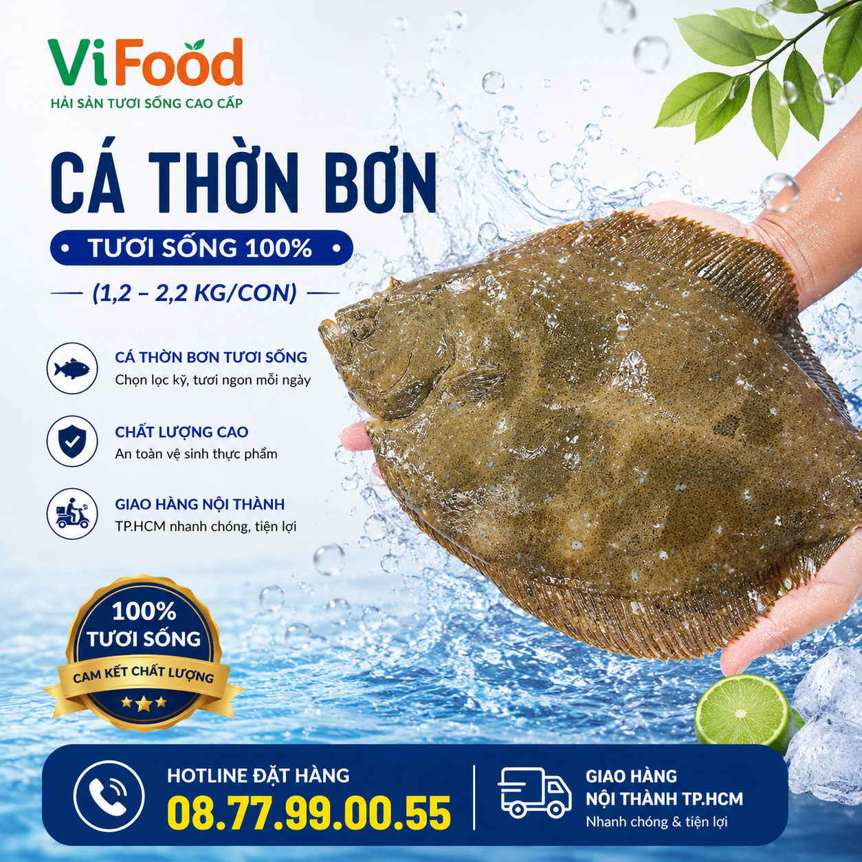 VIFOOD cung cấp cá thờn bơn tươi sống