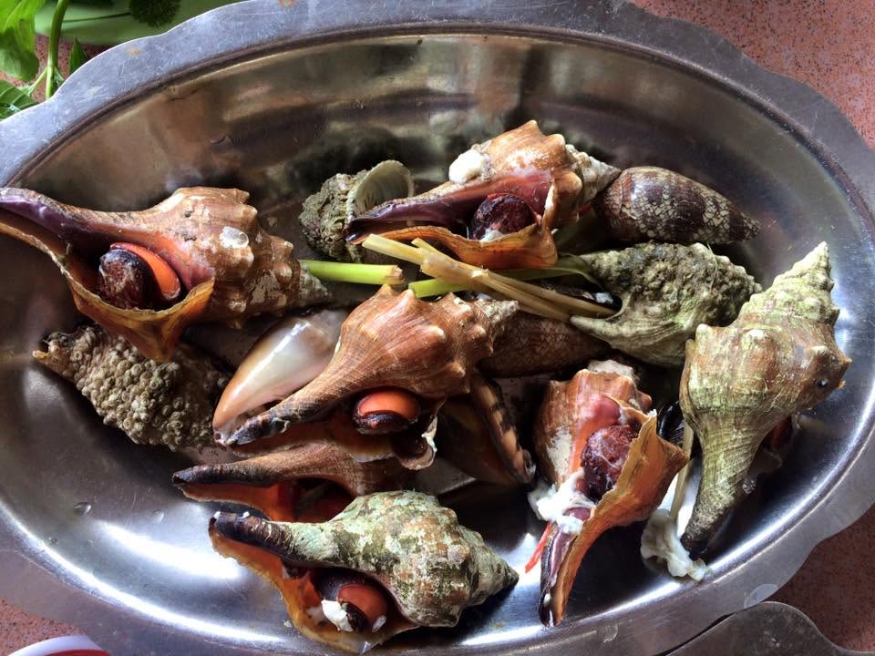 Ốc đỏ hấp sả