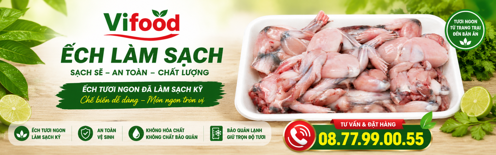 Giá Ếch Làm Sạch Hôm Nay VIFOOD