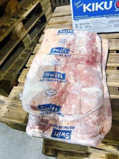 Thịt ba chỉ bò Úc Swift, Đông lạnh nhập khẩu, thùng khoảng 20kg